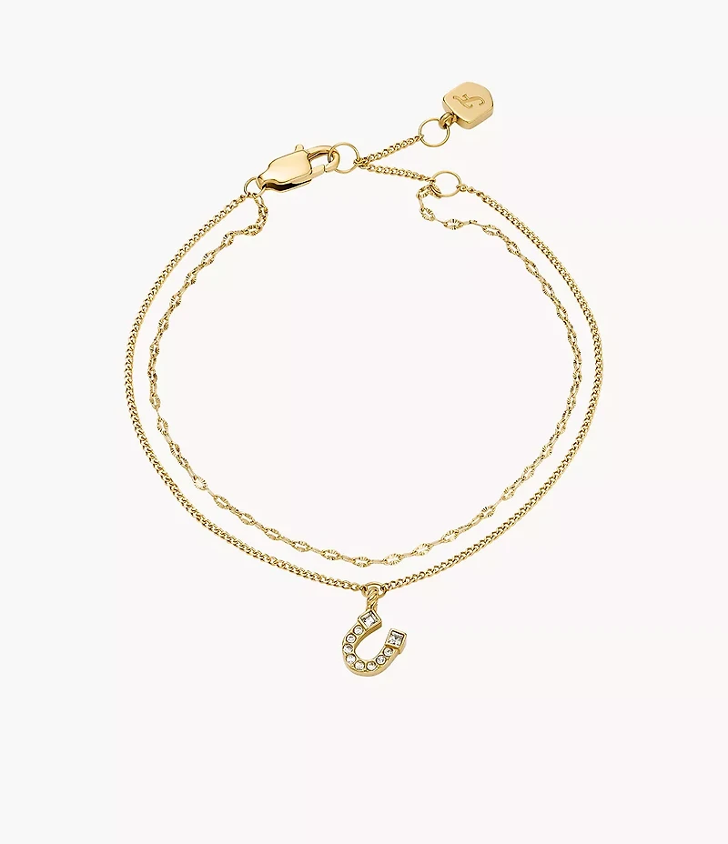 Sutton Horseshoe Gold-Tone Stainless Steel Multi Strand Bracelet