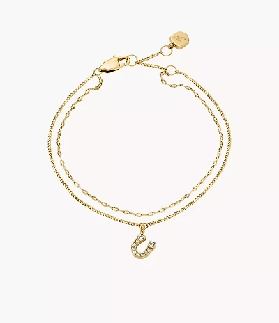 Sutton Horseshoe Gold-Tone Stainless Steel Multi Strand Bracelet