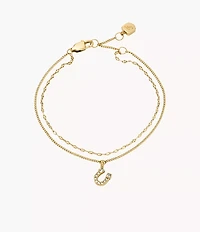 Sutton Horseshoe Gold-Tone Stainless Steel Multi Strand Bracelet