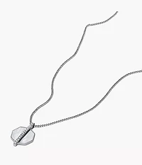 Merrit Timeless Mother Of Pearl Silver-Tone Stainless Steel Pendant Necklace