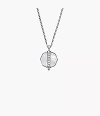 Merrit Timeless Mother Of Pearl Silver-Tone Stainless Steel Pendant Necklace