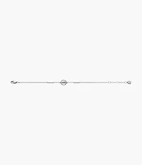 Merrit Timeless Mother Of Pearl Silver-Tone Stainless Steel Station Bracelet