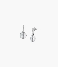 Merrit Timeless Mother Of Pearl Silver-Tone Stainless Steel Drop Earrings