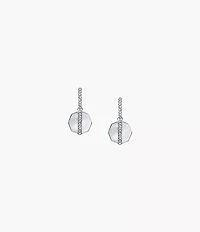 Merrit Timeless Mother Of Pearl Silver-Tone Stainless Steel Drop Earrings