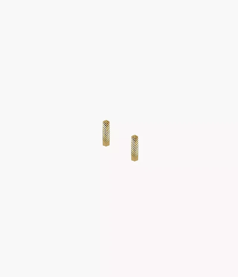 Harlow Linear Texture Gold-Tone Stainless Steel Hoop Earrings