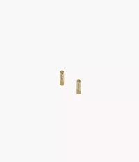 Harlow Linear Texture Gold-Tone Stainless Steel Hoop Earrings