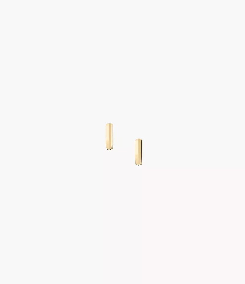 Harlow Linear Texture Gold-Tone Stainless Steel Hoop Earrings