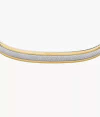 Machine Knurled Texture Two-Tone Stainless Steel Knurled Cuff Bracelet