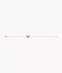 Sutton Pavé Butterfly Gold-Tone Stainless Steel Station Bracelet