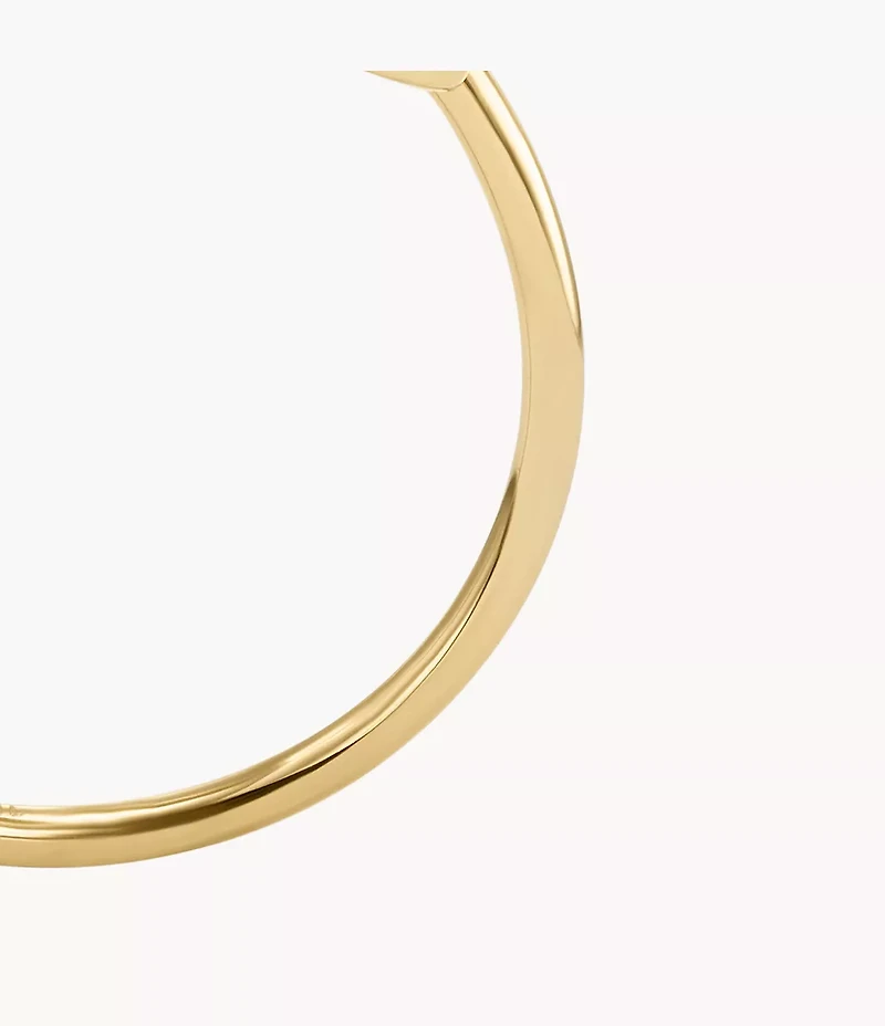 Sutton Pavé Butterfly Gold-Tone Stainless Steel Stack Ring