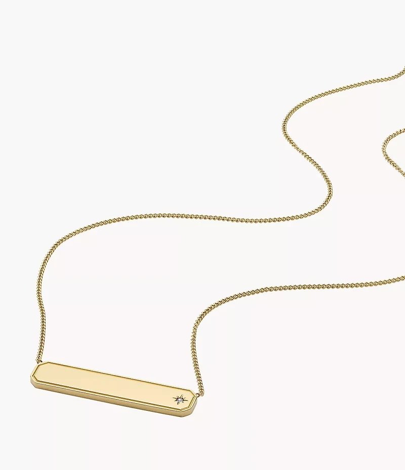 Sadie Gold-Tone Stainless Steel ID Necklace