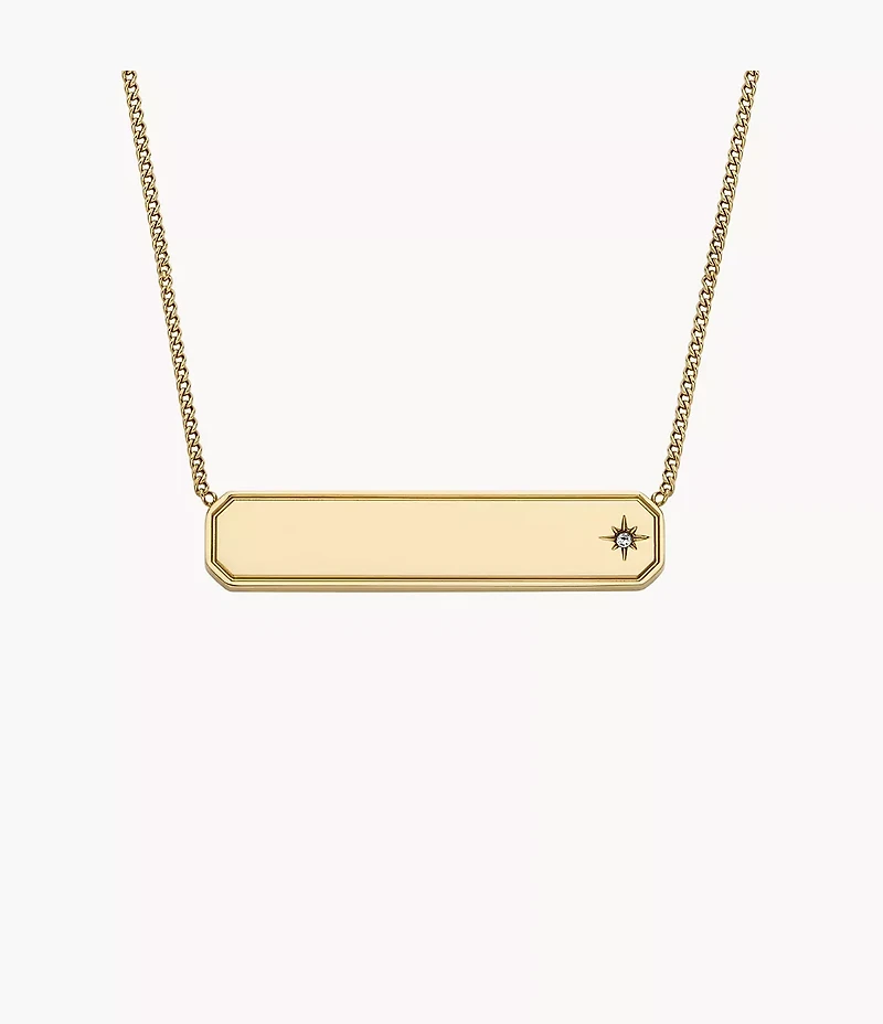 Sadie Gold-Tone Stainless Steel ID Necklace