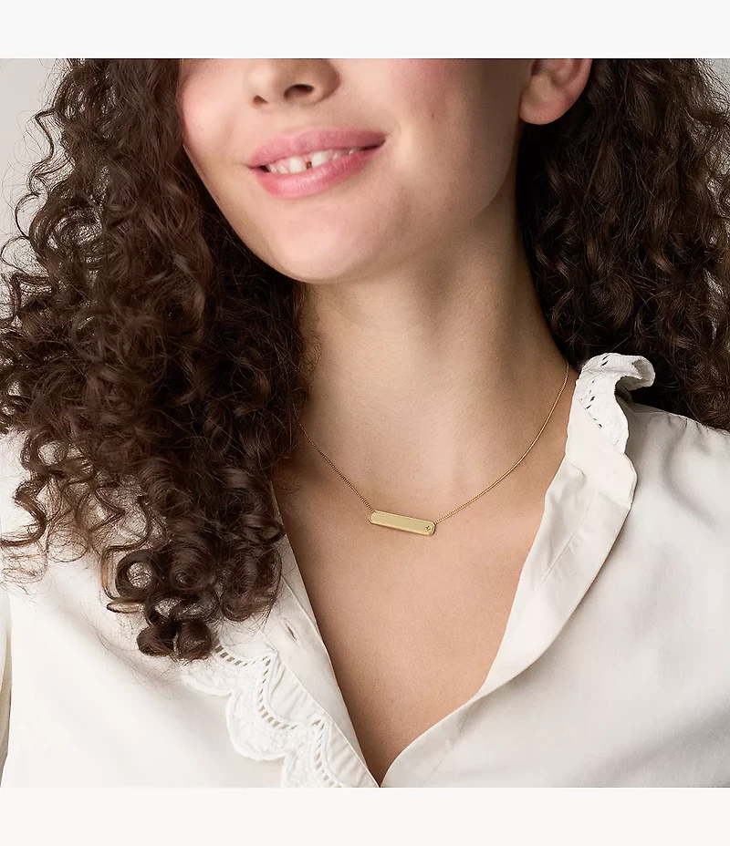 Sadie Gold-Tone Stainless Steel ID Necklace