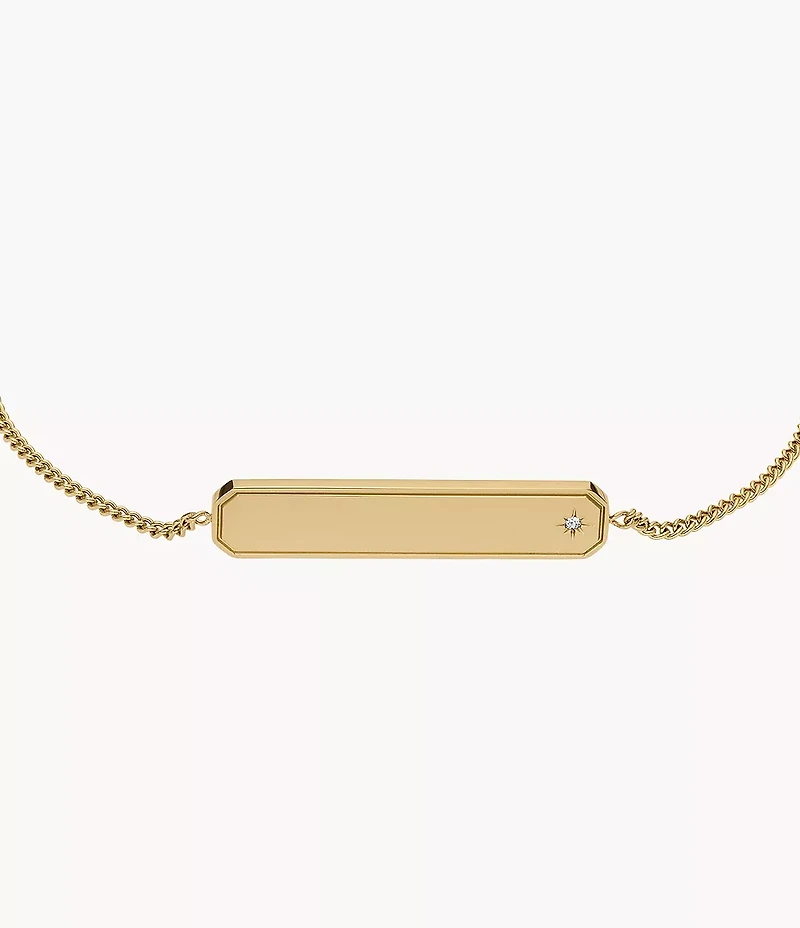 Sadie Gold-Tone Stainless Steel ID Bracelet