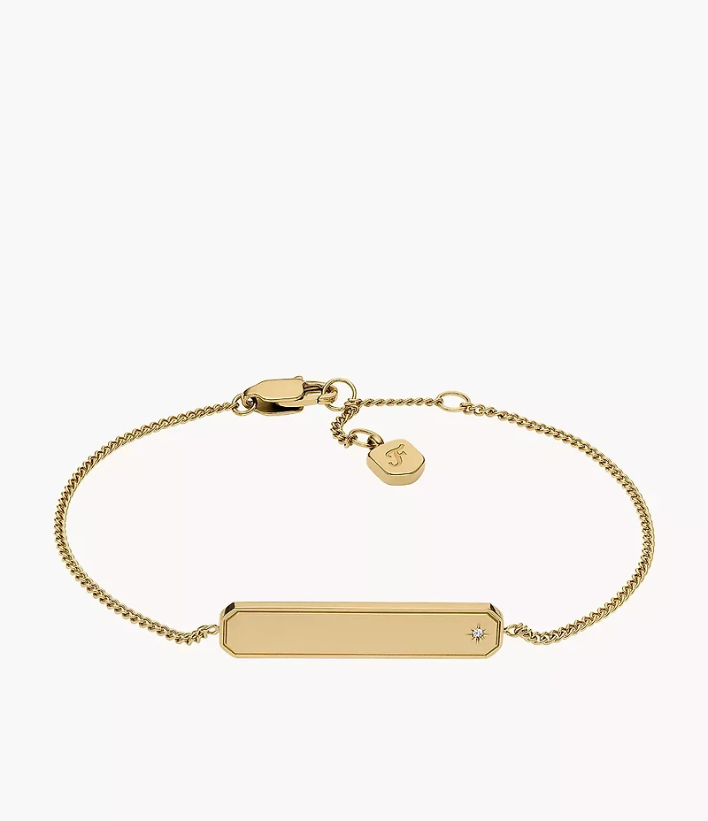 Sadie Gold-Tone Stainless Steel ID Bracelet