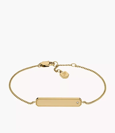 Sadie Gold-Tone Stainless Steel ID Bracelet