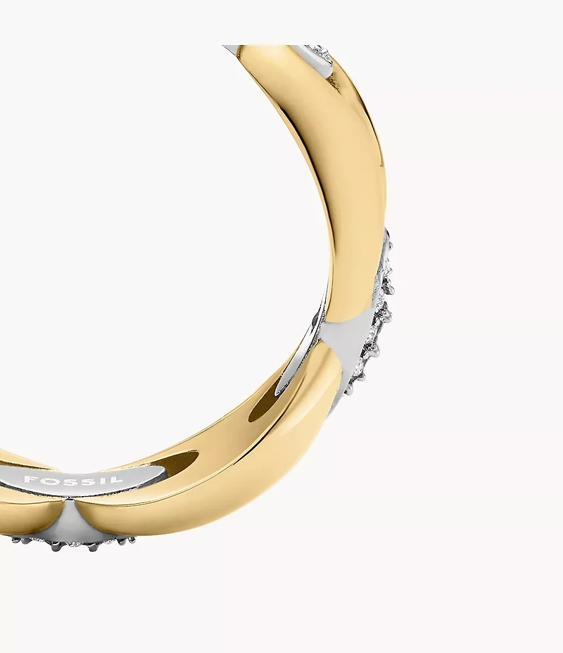 Heritage D-Link Glitz Two-Tone Stainless Steel Band Ring