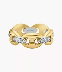 Heritage D-Link Glitz Two-Tone Stainless Steel Band Ring