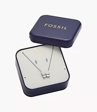 Sutton Stainless Steel Butterfly Necklace and Earrings Gift Set
