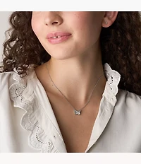 Sutton Stainless Steel Butterfly Necklace and Earrings Gift Set