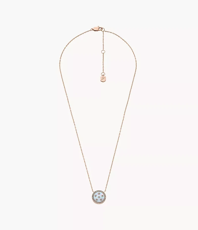 Merrit Classic Mother-of-Pearl Rose Gold-Tone Stainless Steel Pendant Necklace