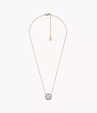 Merrit Classic Mother-of-Pearl Rose Gold-Tone Stainless Steel Pendant Necklace