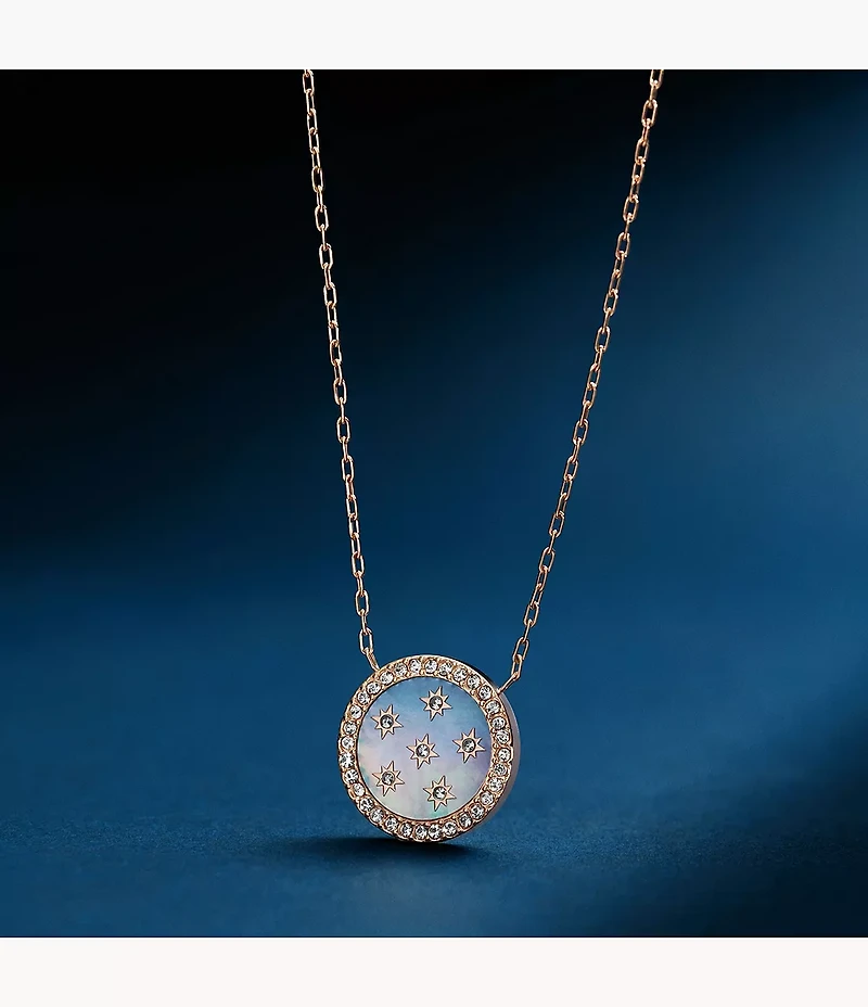 Merrit Classic Mother-of-Pearl Rose Gold-Tone Stainless Steel Pendant Necklace