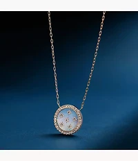 Merrit Classic Mother-of-Pearl Rose Gold-Tone Stainless Steel Pendant Necklace