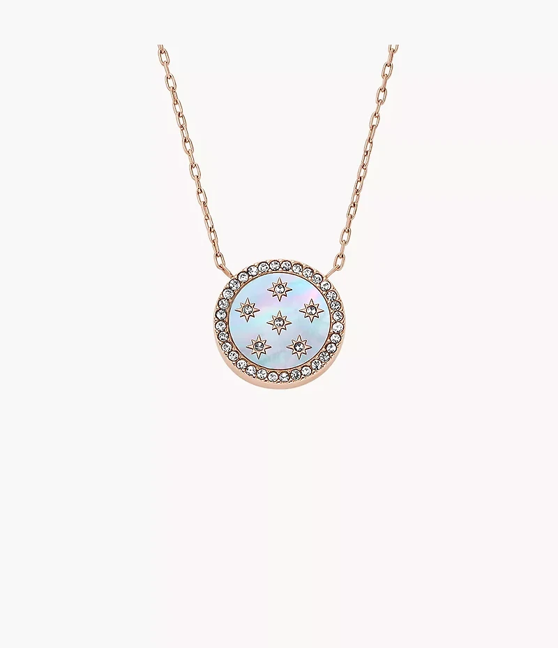 Merrit Classic Mother-of-Pearl Rose Gold-Tone Stainless Steel Pendant Necklace