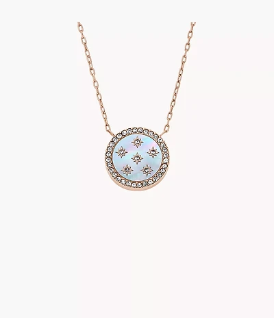Merrit Classic Mother-of-Pearl Rose Gold-Tone Stainless Steel Pendant Necklace