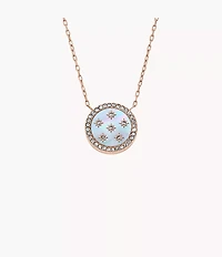 Merrit Classic Mother-of-Pearl Rose Gold-Tone Stainless Steel Pendant Necklace