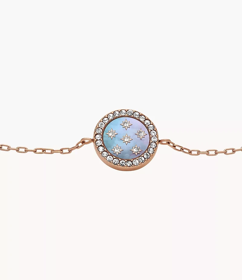 Merrit Classic Mother-of-Pearl Rose Gold-Tone Stainless Steel Station Bracelet