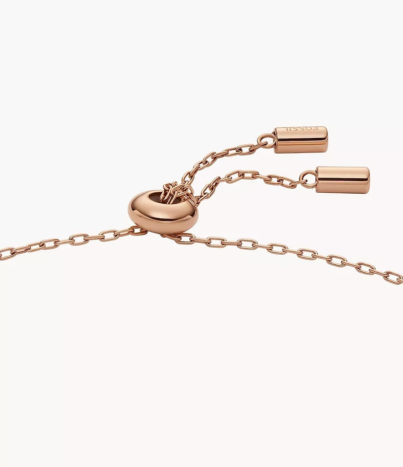 Merrit Classic Mother-of-Pearl Rose Gold-Tone Stainless Steel Station Bracelet