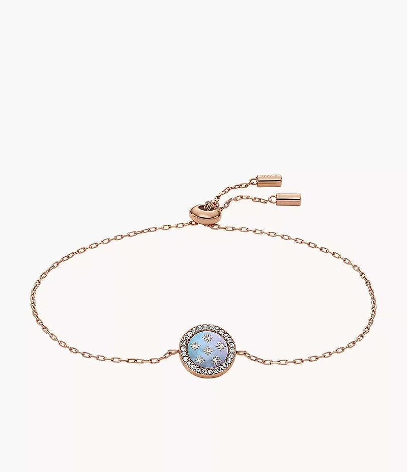 Merrit Classic Mother-of-Pearl Rose Gold-Tone Stainless Steel Station Bracelet