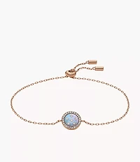 Merrit Classic Mother-of-Pearl Rose Gold-Tone Stainless Steel Station Bracelet