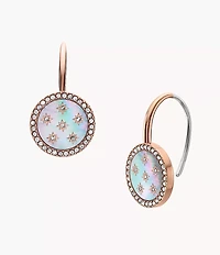 Merrit Classic Mother-of-Pearl Rose Gold-Tone Stainless Steel Drop Earrings
