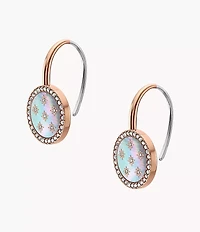 Merrit Classic Mother-of-Pearl Rose Gold-Tone Stainless Steel Drop Earrings