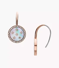 Merrit Classic Mother-of-Pearl Rose Gold-Tone Stainless Steel Drop Earrings