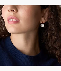Merrit Classic Mother-of-Pearl Rose Gold-Tone Stainless Steel Drop Earrings