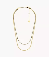 Ellis Pavé Glitz Gold-Tone Stainless Steel Multi-Strand Tennis Necklace