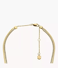 Ellis Pavé Glitz Gold-Tone Stainless Steel Multi-Strand Tennis Necklace