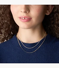 Ellis Pavé Glitz Gold-Tone Stainless Steel Multi-Strand Tennis Necklace