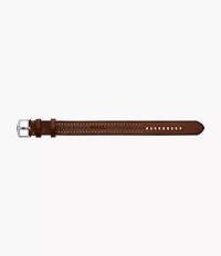 Everett Topstitch Brown Leather Strap Bracelet