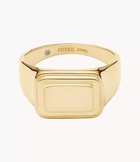 Raquel Gold-Tone Stainless Steel Signet Ring