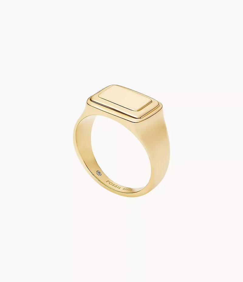 Raquel Gold-Tone Stainless Steel Signet Ring