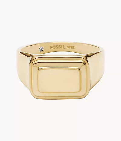 Raquel Gold-Tone Stainless Steel Signet Ring