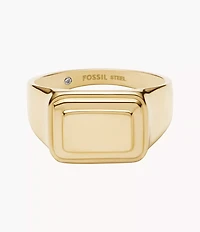Raquel Gold-Tone Stainless Steel Signet Ring