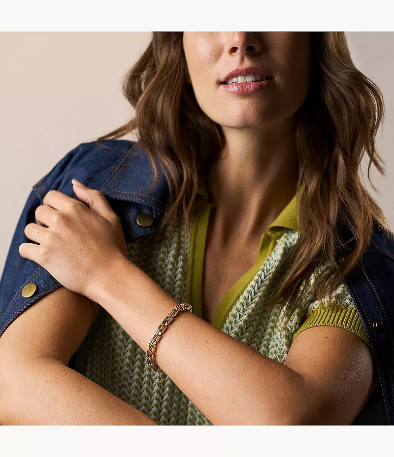 Raquel Bold Chains Gold-Tone Stainless Steel Chain Bracelet