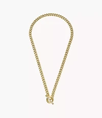 Carlie T-Bar Pavé Gold-Tone Stainless Steel Toggle Necklace