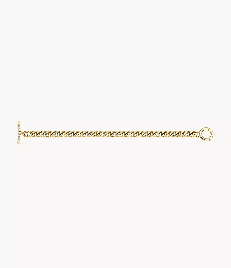 Carlie T-Bar Pavé Gold-Tone Stainless Steel Toggle Bracelet